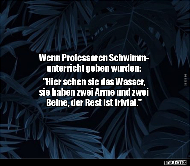 Wenn Professoren Schwimm- unterricht geben wurden... - Lustige Bilder | DEBESTE.de
