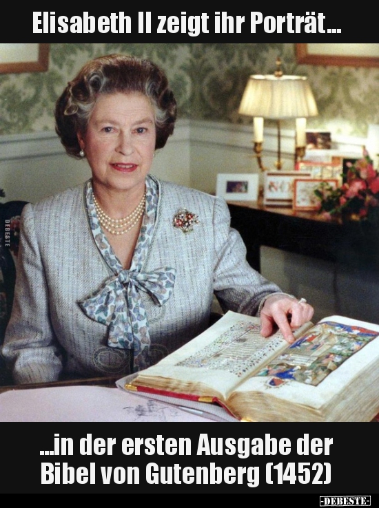 Elisabeth II zeigt ihr Porträt......in der ersten Ausgabe.. - Lustige Bilder | DEBESTE.de