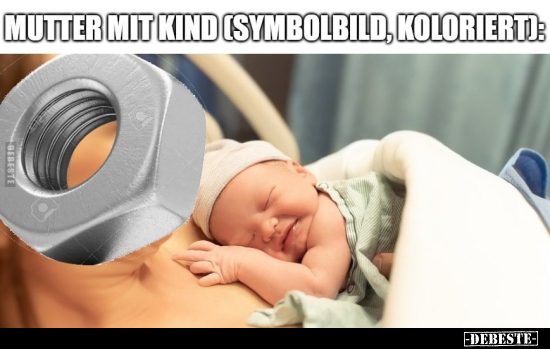 Mutter mit Kind (Symbolbild, koloriert).. - Lustige Bilder | DEBESTE.de