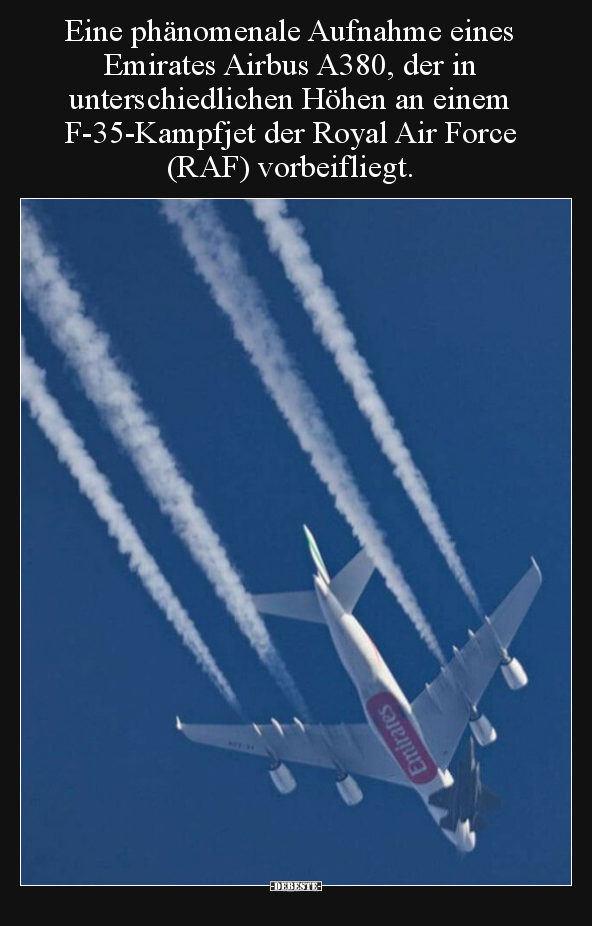Eine phänomenale Aufnahme eines Emirates Airbus A380, der.. - Lustige Bilder | DEBESTE.de