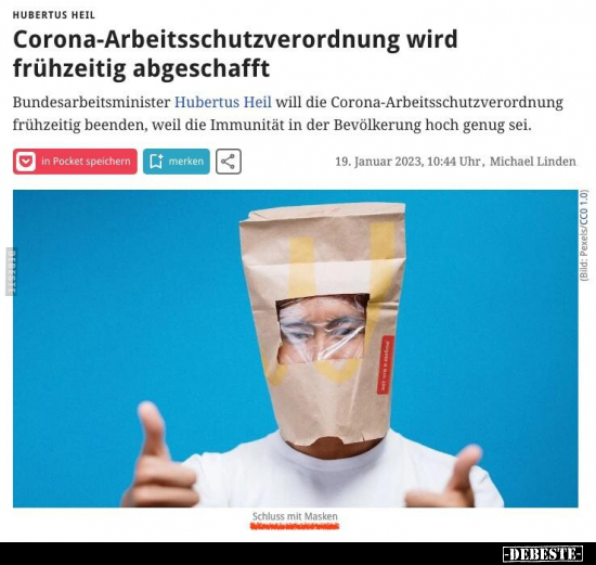 Corona-Arbeitsschutzverordnung wird frühzeitig.. - Lustige Bilder | DEBESTE.de