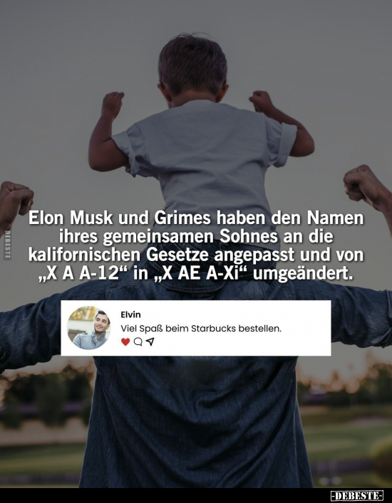 Elon Musk und Grimes haben den Namen ihres gemeinsamen.. - Lustige Bilder | DEBESTE.de