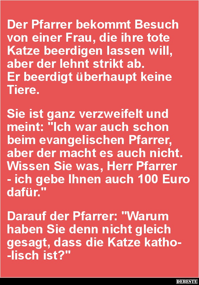 Der Pfarrer bekommt Besuch von einer Frau.. - Lustige Bilder | DEBESTE.de