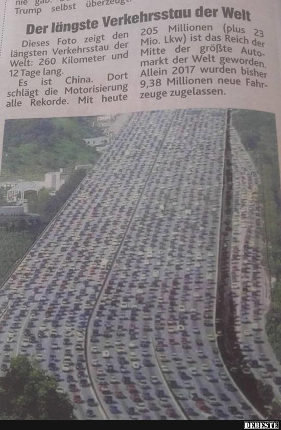 Der längste Verkehrsstau der Welt.. - Lustige Bilder | DEBESTE.de