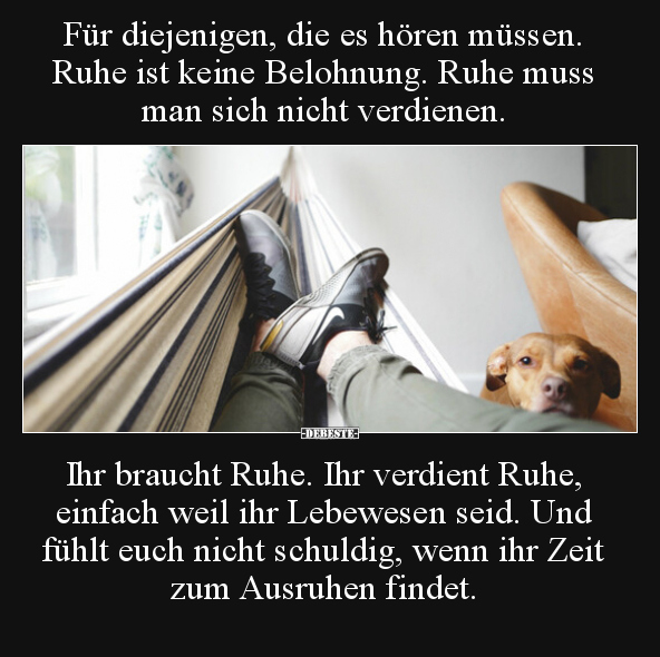 Für diejenigen, die es hören müssen. Ruhe ist keine.. - Lustige Bilder | DEBESTE.de