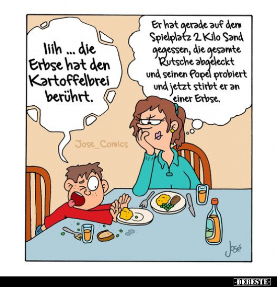 Iiih... die Erbse hat den Kartoffelbrei berührt.. - Lustige Bilder | DEBESTE.de
