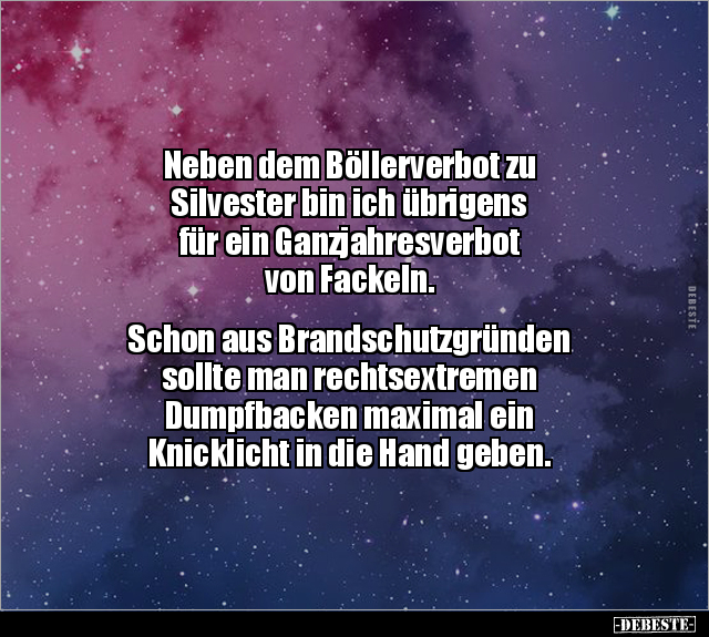 Neben dem Böllerverbot zu Silvester bin ich übrigens für.. - Lustige Bilder | DEBESTE.de