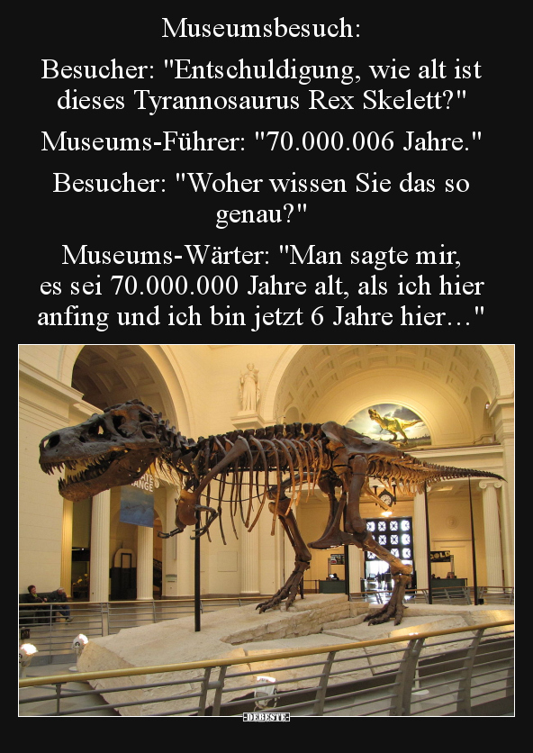 Museumsbesuch: Besucher: "Entschuldigung, wie alt ist.." - Lustige Bilder | DEBESTE.de