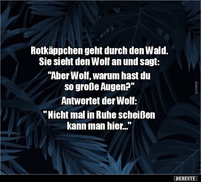 Rotkäppchen geht durch den Wald. Sie sieht den Wolf.. - Lustige Bilder | DEBESTE.de