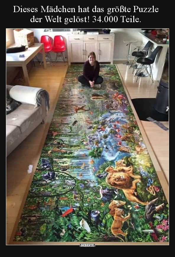 Dieses Mädchen hat das größte Puzzle der Welt gelöst!.. - Lustige Bilder | DEBESTE.de