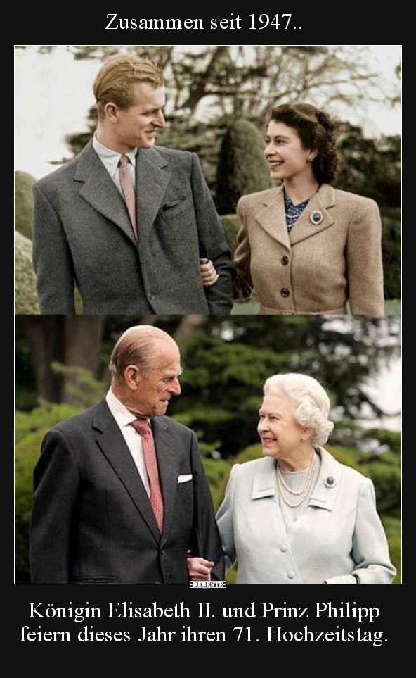 Zusammen seit 1947.. Königin Elisabeth II. und Prinz.. - Lustige Bilder | DEBESTE.de