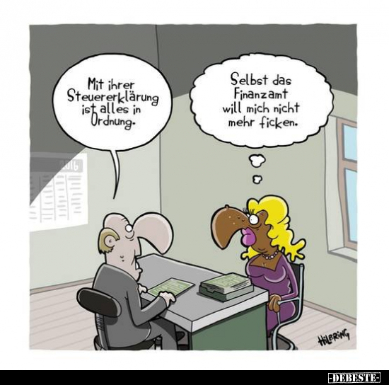 Mit ihrer Steuererklärung ist alles in Ordnung.. - Lustige Bilder | DEBESTE.de