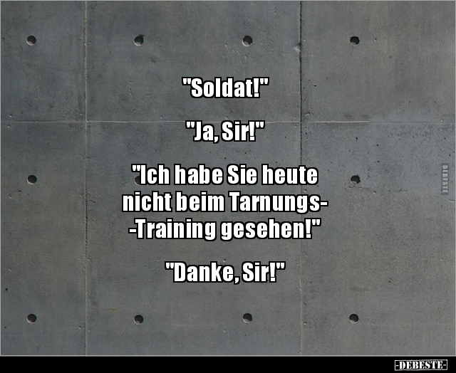 "Soldat!" "Ja, Sir!" "Ich habe Sie heute nicht beim.." - Lustige Bilder | DEBESTE.de