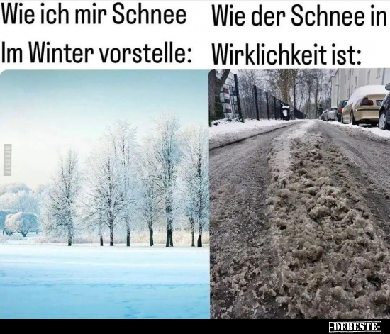 Wie ich mir Schnee im Winter vorstelle: Wie der Schnee in.. - Lustige Bilder | DEBESTE.de