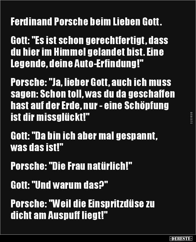 Ferdinand Porsche beim Lieben Gott.. - Lustige Bilder | DEBESTE.de