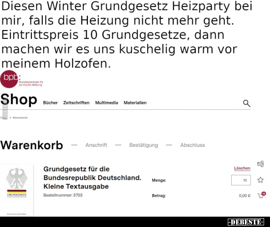 Diesen Winter Grundgesetz Heizparty bei mir, falls die.. - Lustige Bilder | DEBESTE.de