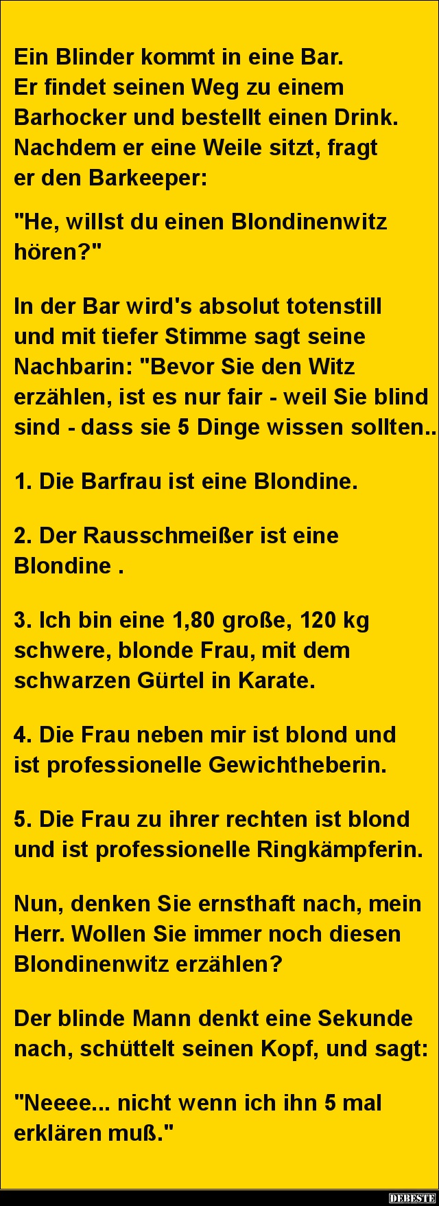 Ein Blinder kommt in eine Bar... - Lustige Bilder | DEBESTE.de