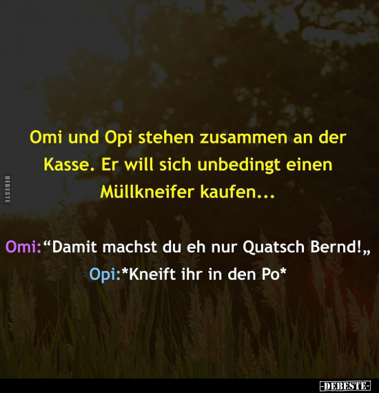 Omi und Opi stehen zusammen an der Kasse.. - Lustige Bilder | DEBESTE.de