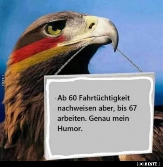 Ab 60 Fahrtüchtigkeit nachweisen aber.. - Lustige Bilder | DEBESTE.de