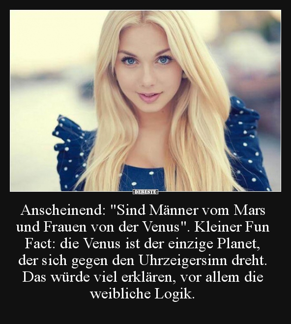 Anscheinend: "Sind Männer vom Mars und Frauen von der.." - Lustige Bilder | DEBESTE.de