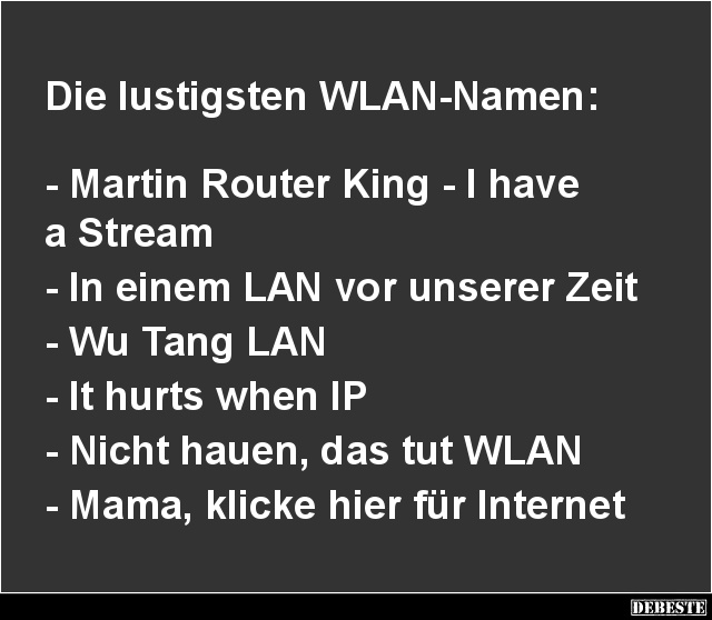 Die lustigsten WLAN-Namen.. - Lustige Bilder | DEBESTE.de