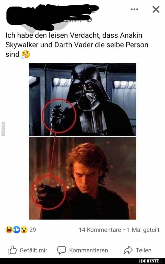 Ich habe den leisen Verdacht, dass Anakin Skywalker und.. - Lustige Bilder | DEBESTE.de