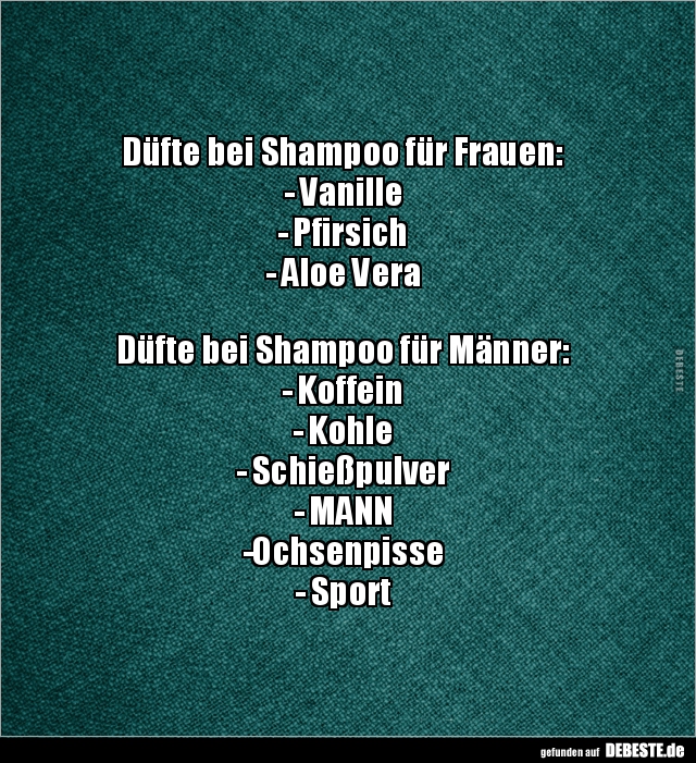 Düfte bei Shampoo für Frauen: Vanille, Pfirsich.. - Lustige Bilder | DEBESTE.de