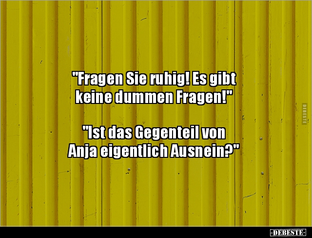 "Fragen Sie ruhig! Es gibt keine dummen Fragen!".. - Lustige Bilder | DEBESTE.de