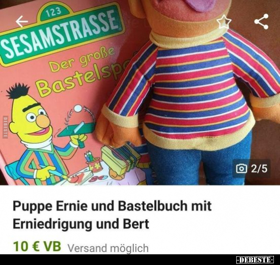 Puppe Ernie und Bastelbuch mit Erniedrigung und Bert.. - Lustige Bilder | DEBESTE.de