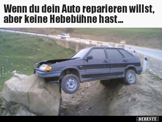 Wenn du dein Auto reparieren willst, aber keine Hebebühne.. - Lustige Bilder | DEBESTE.de