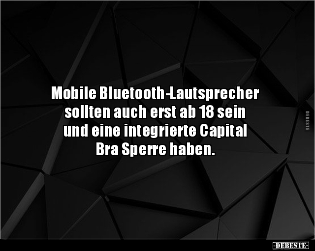 Mobile Bluetooth-Lautsprecher sollten auch erst ab.. - Lustige Bilder | DEBESTE.de