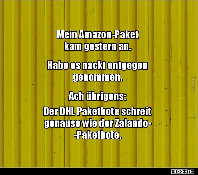 Mein Amazon-Paket kam gestern an. Habe es nackt.. - Lustige Bilder | DEBESTE.de