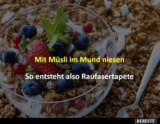 Mit Müsli im Mund niesen. So entsteht also.. - Lustige Bilder | DEBESTE.de