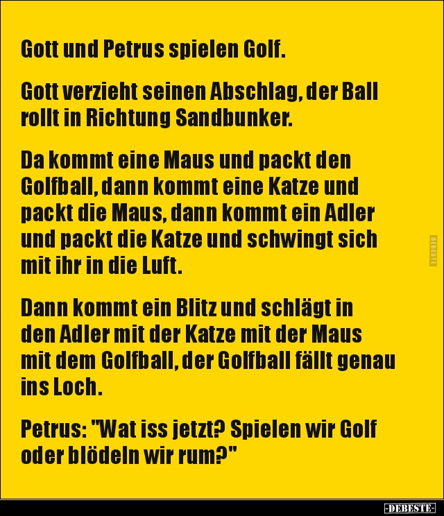 Gott und Petrus spielen Golf... - Lustige Bilder | DEBESTE.de