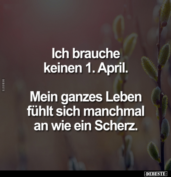 Ich brauche keinen 1. April. Mein ganzes Leben fühlt sich.. - Lustige Bilder | DEBESTE.de