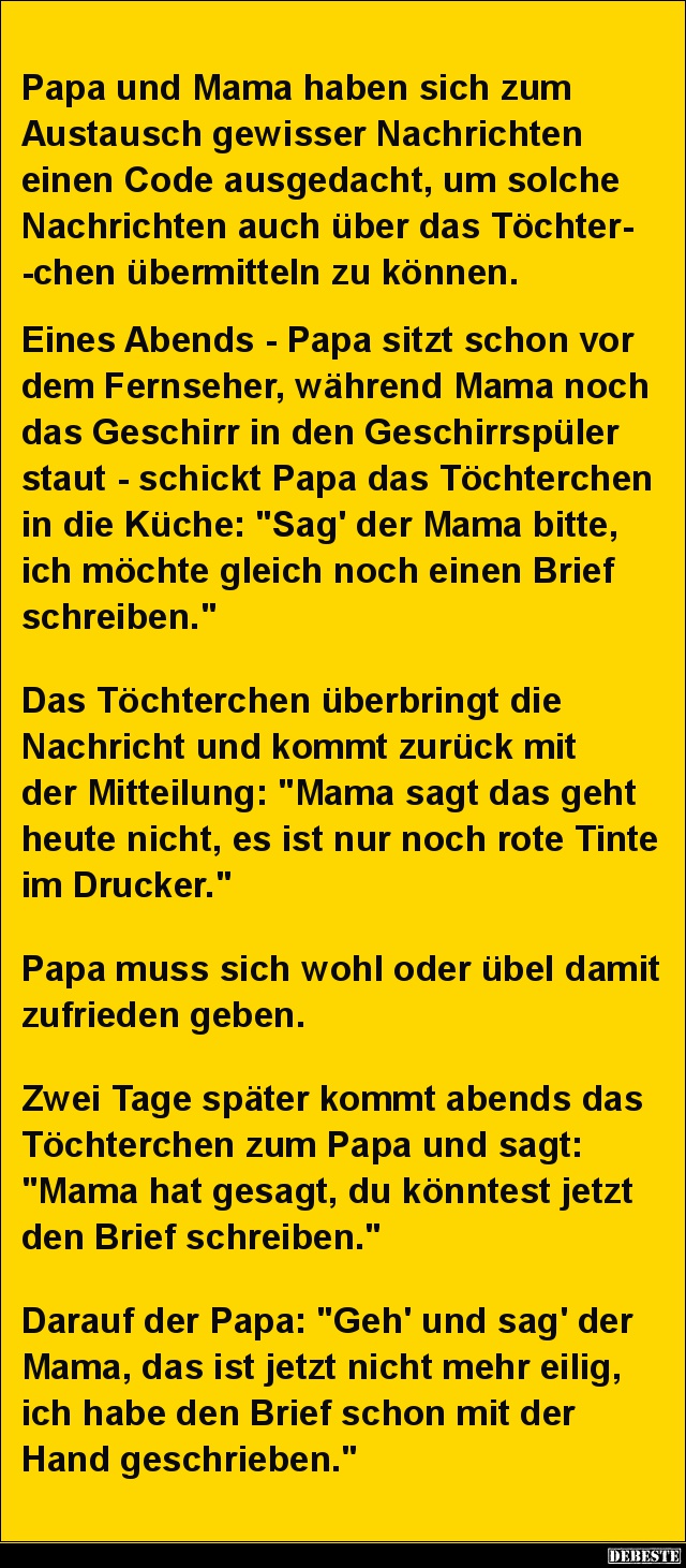 Papa und Mama haben sich zum Austausch gewisser.. - Lustige Bilder | DEBESTE.de