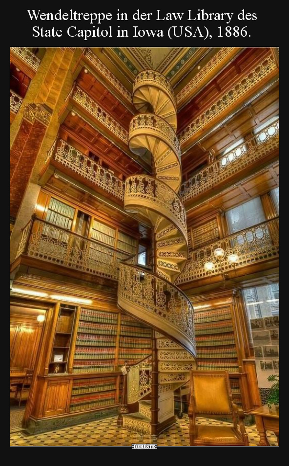 Wendeltreppe in der Law Library des State Capitol in Iowa.. - Lustige Bilder | DEBESTE.de