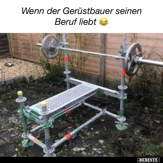 Wenn der Gerüstbauer seinen Beruf liebt... - Lustige Bilder | DEBESTE.de