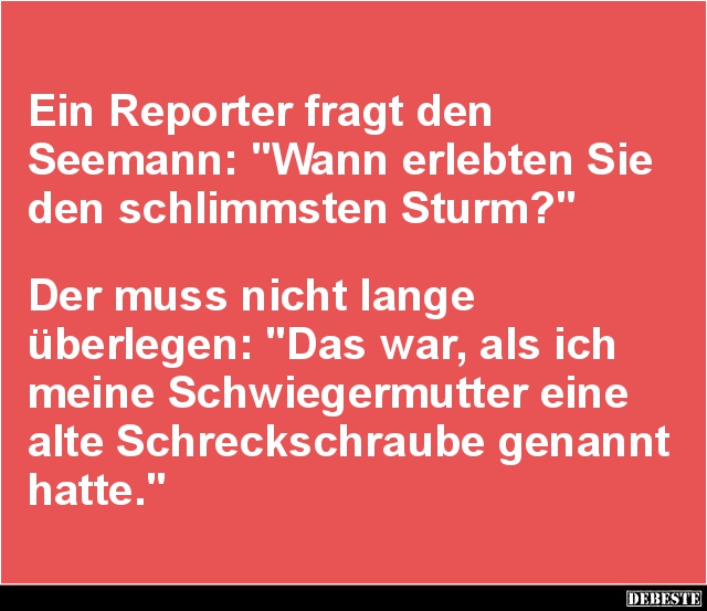 Ein Reporter fragt den Seemann.. - Lustige Bilder | DEBESTE.de