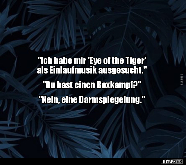 "Ich habe mir 'Eye of the Tiger' als Einlaufmusik.." - Lustige Bilder | DEBESTE.de