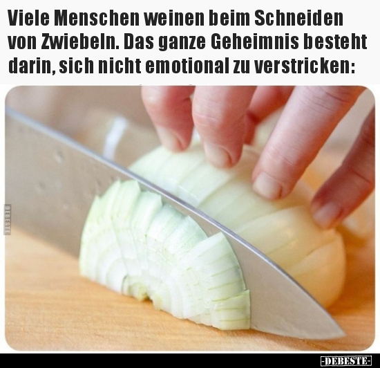 Viele Menschen weinen beim Schneiden von Zwiebeln.. - Lustige Bilder | DEBESTE.de