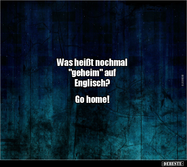 Was heißt nochmal "geheim" auf Englisch?  Go home!.. - Lustige Bilder | DEBESTE.de