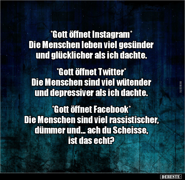 *Gott öffnet Instagram* Die Menschen leben viel gesünder.. - Lustige Bilder | DEBESTE.de