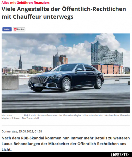 Viele Angestellte der Öffentlich-Rechtlichen mit Chauffeur.. - Lustige Bilder | DEBESTE.de