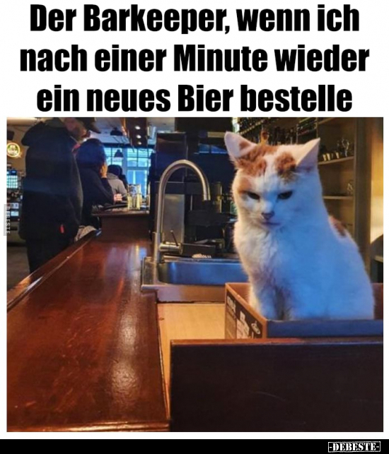 Der Barkeeper wenn ich nach einer Minute wieder ein neues.. - Lustige Bilder | DEBESTE.de