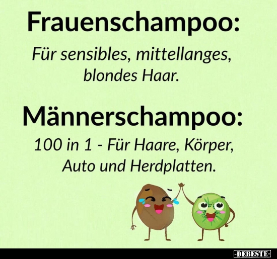 Frauenschampoo / Männerschampoo... - Lustige Bilder | DEBESTE.de