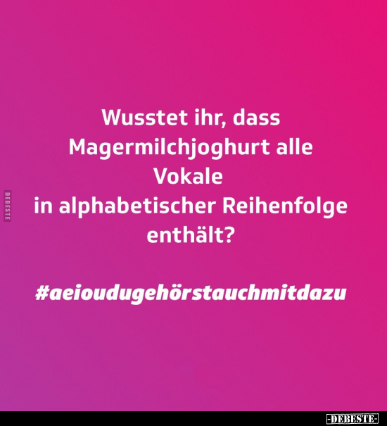 Wusstet ihr, dass Magermilchjoghurt.. - Lustige Bilder | DEBESTE.de