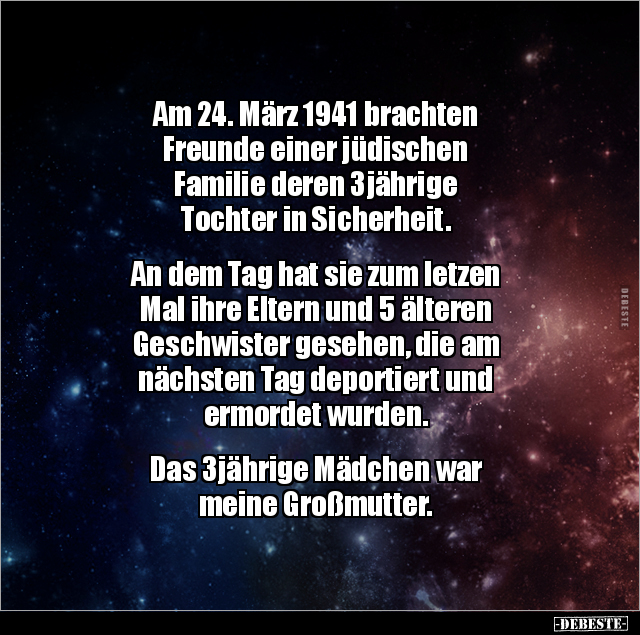 Am 24. März 1941 brachten Freunde einer jüdischen Familie.. - Lustige Bilder | DEBESTE.de