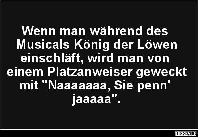 Wenn man während des Musicals König der Löwen.. - Lustige Bilder | DEBESTE.de