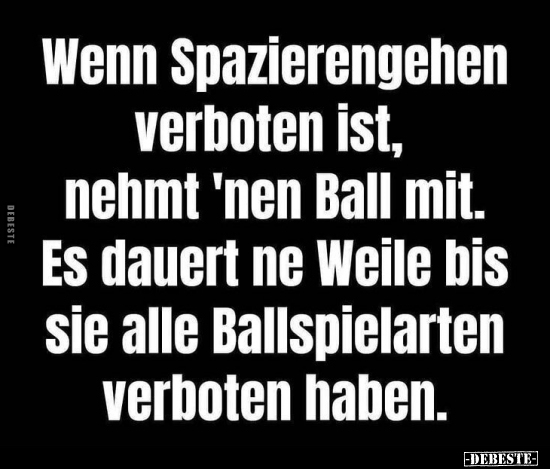 Wenn Spazierengehen verboten ist, nehmt 'nen Ball mit... - Lustige Bilder | DEBESTE.de